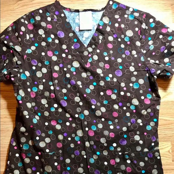 ? Other - Medium browns scrub with dots